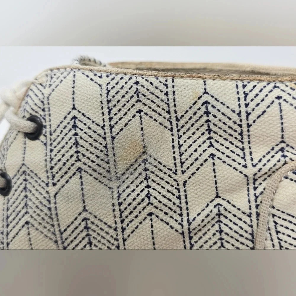 TOMS Desert Wedge Ink Sashiko Espadrilles Ankle Booties Size 7.5 - Picture 11 of 12